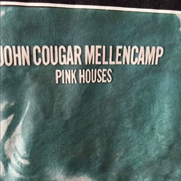 John Cougar Mellencamp Pink Houses Double sided V Neck Tee VTG SZ L - Picture 2 of 6